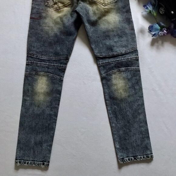 Preme NWOT Medium Wash Distressed Skinny Jeans Men 32 - Picture 8 of 11
